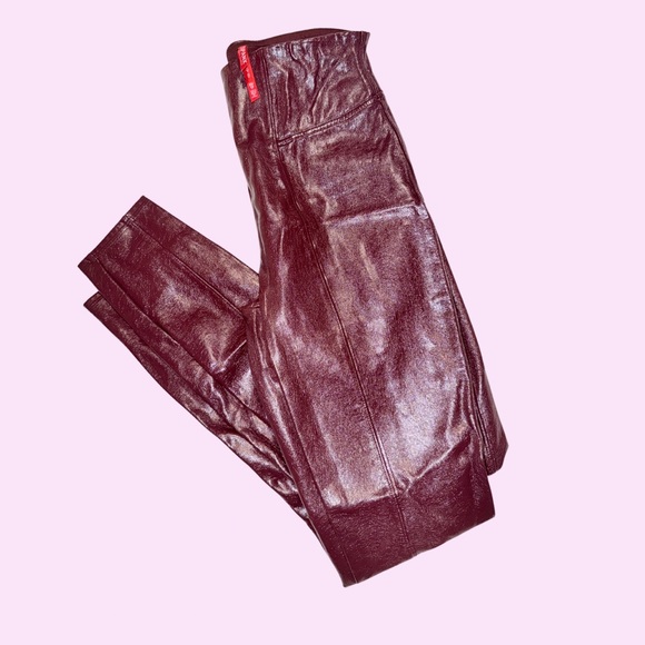 Burgundy Leather Pants - Picture 1 of 2